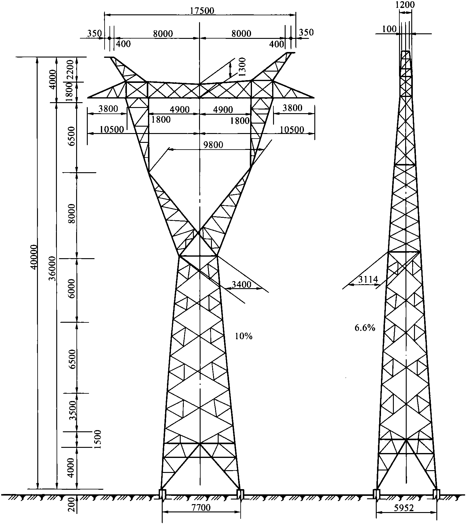 图3-19 ZB<sub>1</sub>-36直线塔